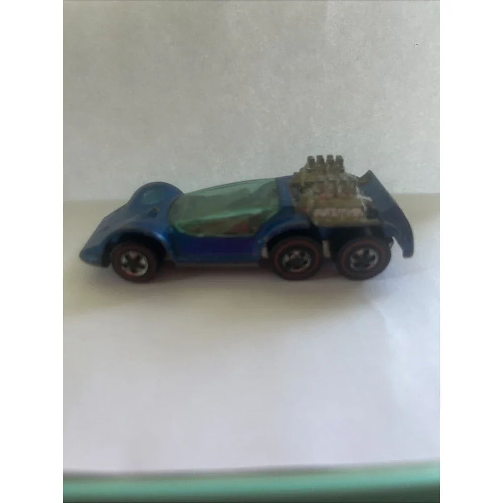 Vintage 1970 Hot Wheels Redline Six Shooter Blue Hong Kong